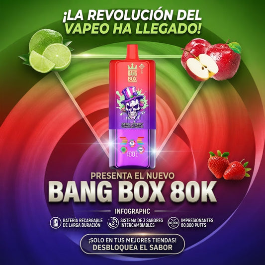 BANG BOX 80K — Sistema de vapeo de larga duración